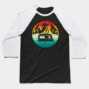 Vintage Sunrise Sunset - Mountain Hiking Camping Trailer Baseball T-Shirt